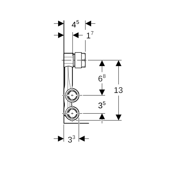 Geberit Mapress C-Stahl Set Anschluss-T-Stück f. Vorl./Rückl. Anschlussverschr. d22-15