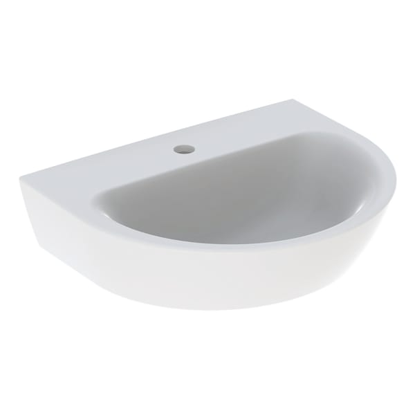 Geberit Renova Waschtisch, 55x45cm m. Hl. mittig, o. Ül., weiß