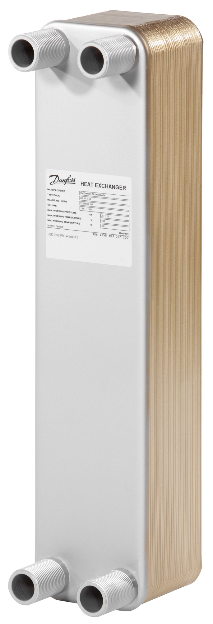 Danfoss gelöteter Wärmeübertrager MPHE XB 37M-1 26 PN25 G 1 A x 20mm