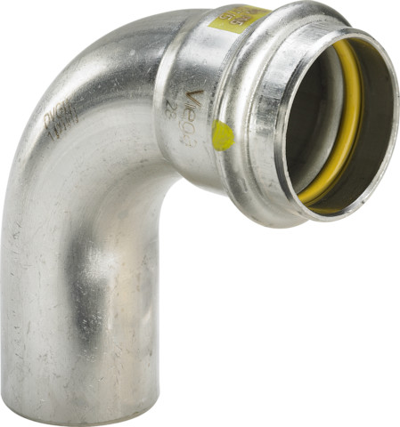 Viega Bogen 90 Grad SC Sanpress Inox G 0216.1 für Gas in 15mm Edelstahl