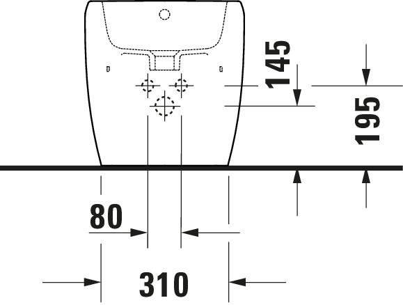 Duravit Qatego Stand Bidet 600mm,Back to wall m. HLB,m.ÜL,verd.Bef.,Weiß HG
