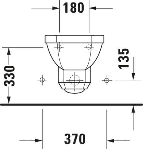 DU Wand-Bidet 1930 580 mm mit ÜL, mit HLB, 1 HL, weiß