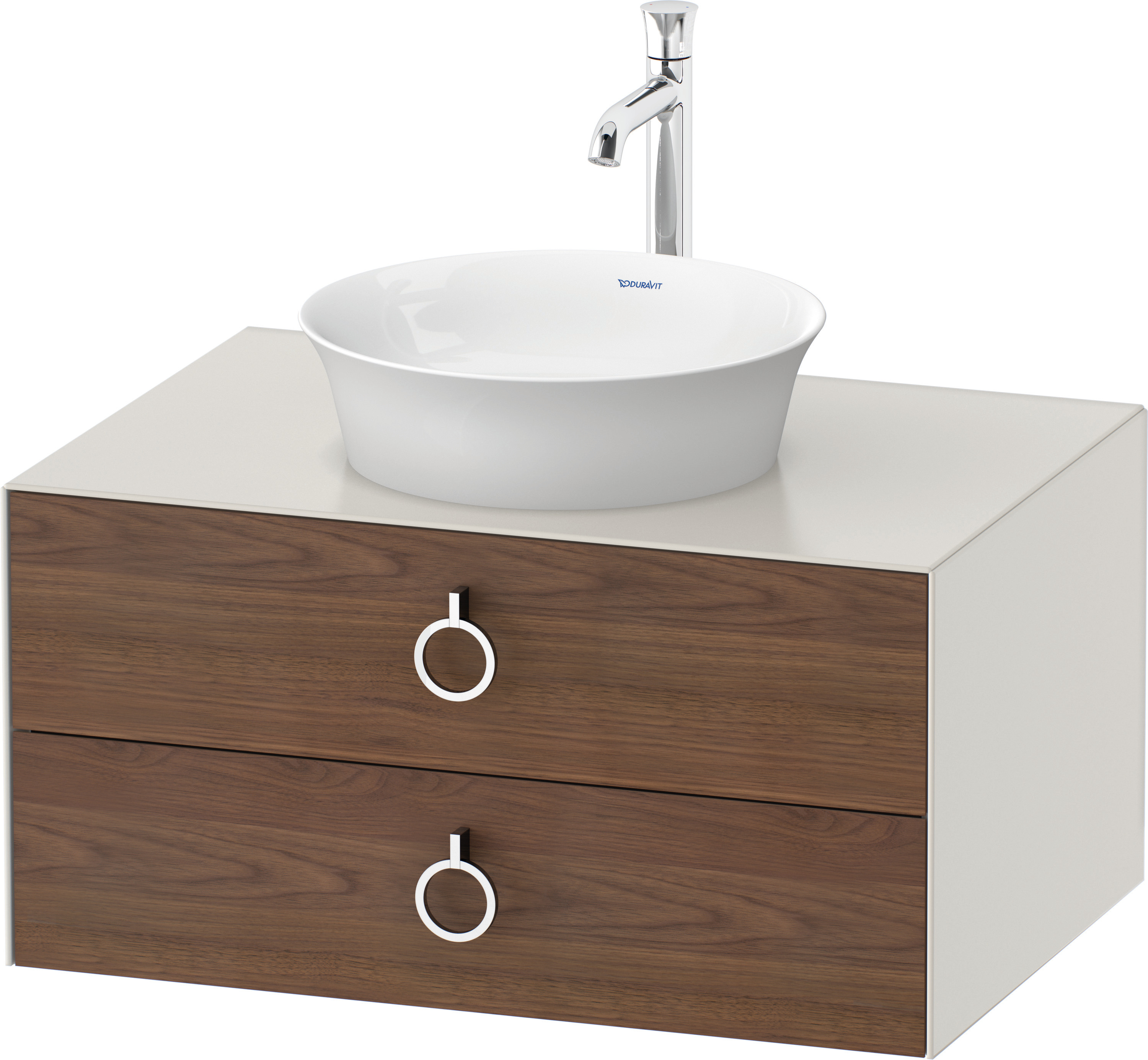 Duravit WTU wandh.White Tulip,2Schk.,m.Griff 408x800x550,Am.Nussb.M./N. Weiß Sdm.