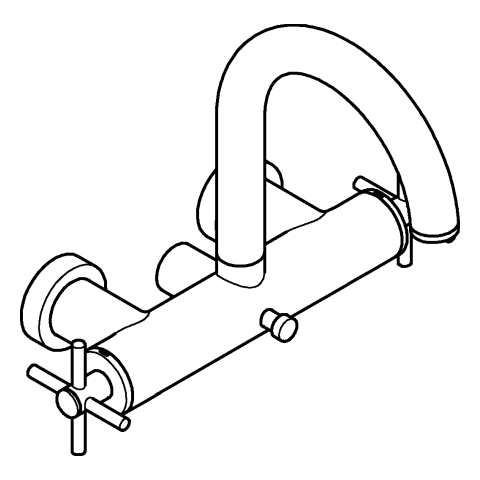 GROHE 2-Griff-Wannenbatt. Atrio 25268 Wandmontage Kreuz-Griff supersteel