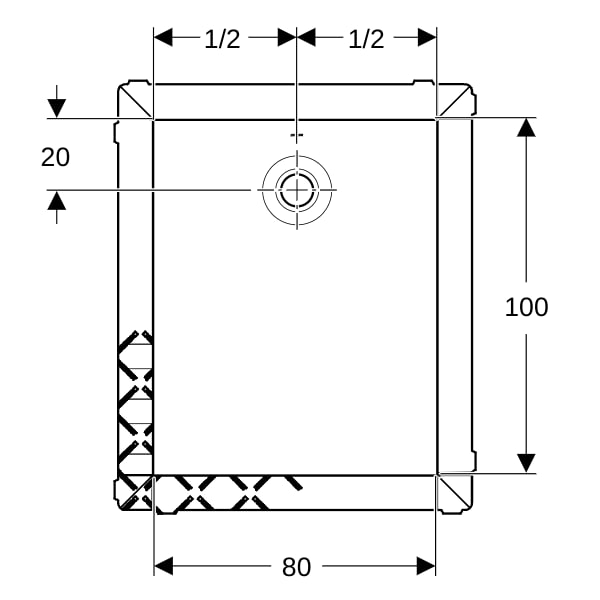 Geberit Olona Duschwanne 100 x 80 cm rechteckig, mit Dichtvlies, weiß matt