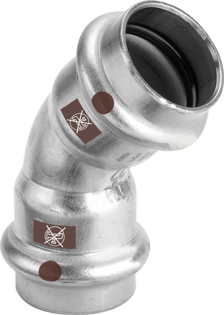 Viega Bogen 45 Grad mit SC Temponox 1726 in 42mm Stahl nichtrostend