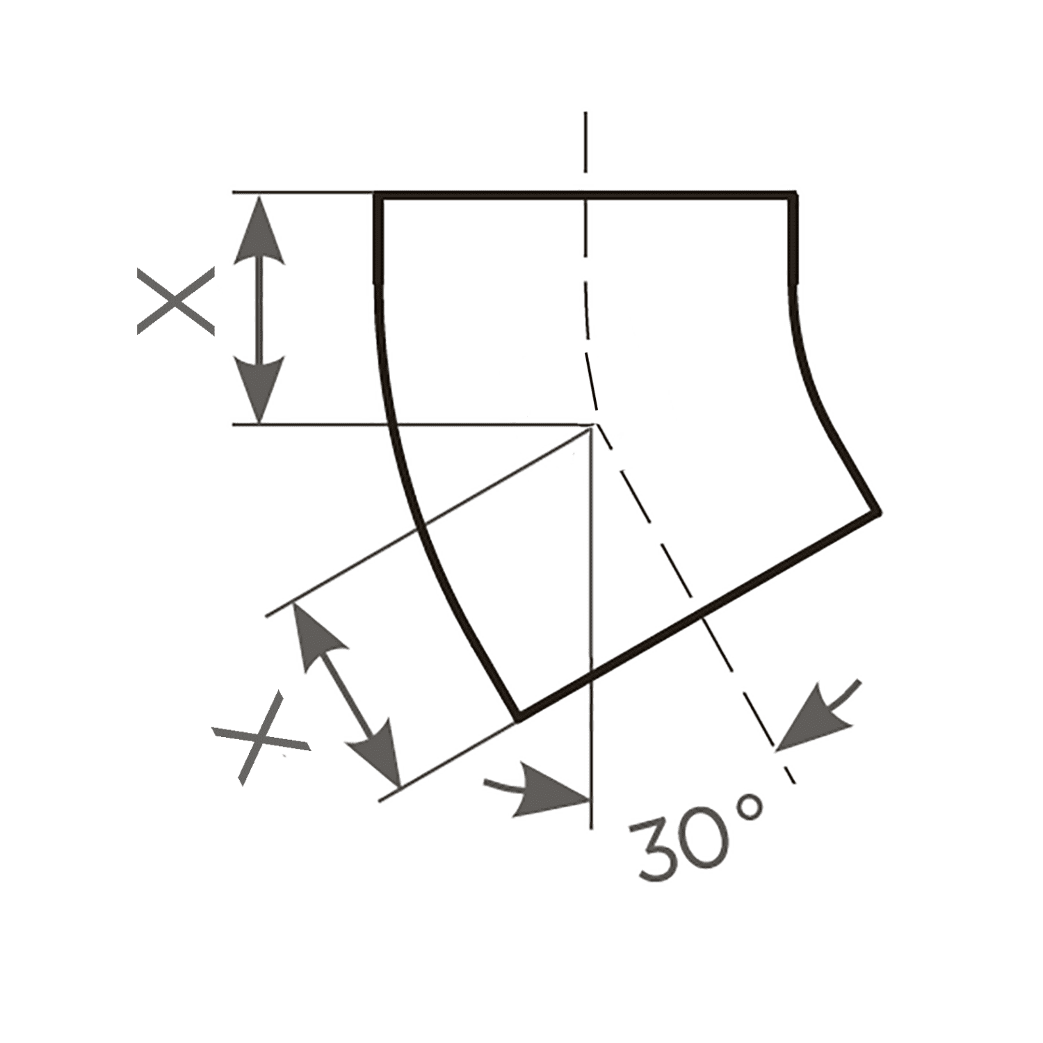 SML-Bogen DN 100, 30 Grad