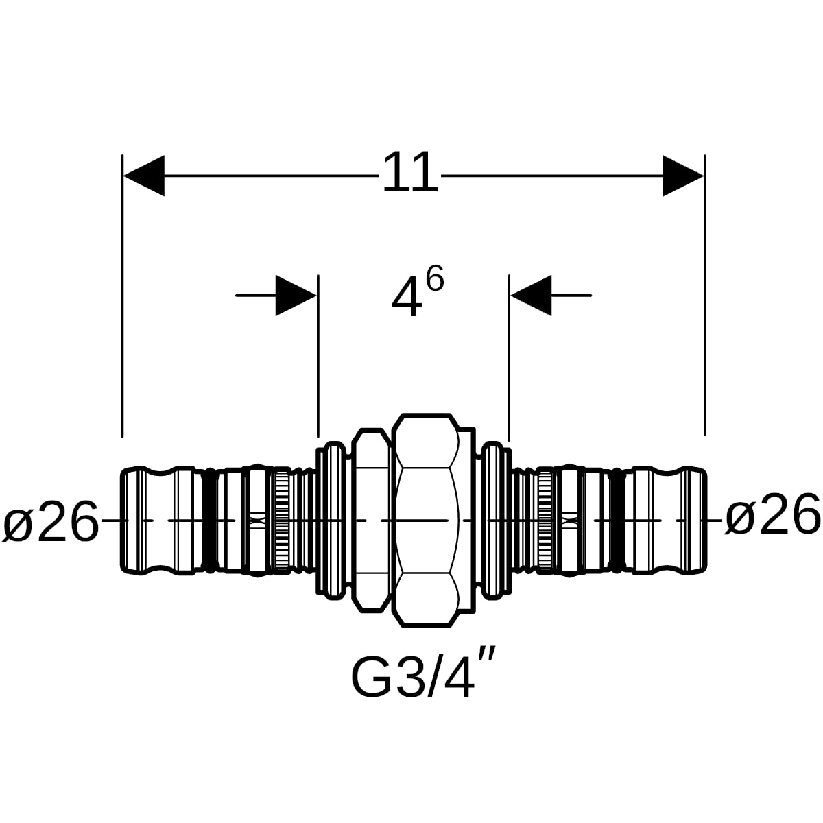 Geberit Mepla Verschraubung SiBr,d26