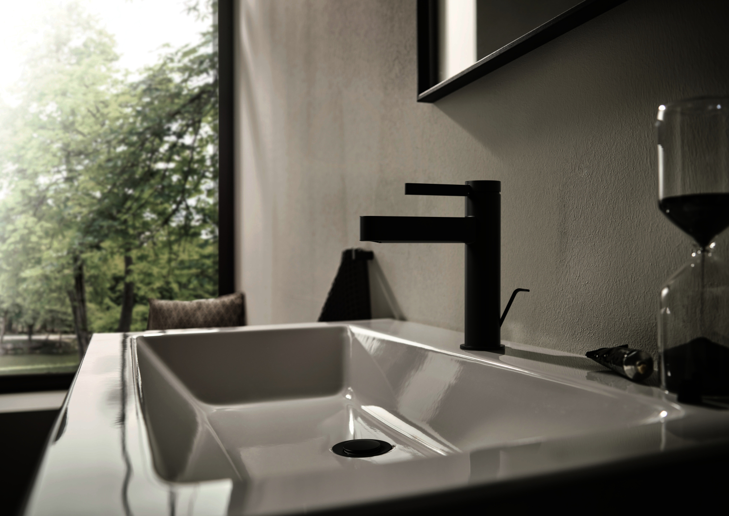Hansgrohe Waschtischmischer 110 Finoris m.Zugstangen-Ablaufgarnitur mattschwarz
