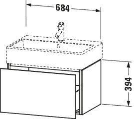 DU WTU L-Cube 394x684x459mm 1 Auszug, Weiß Matt