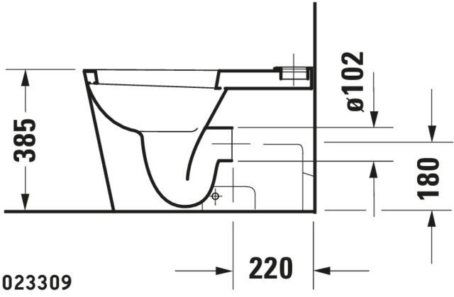 DU Stand-WC Kombi Starck 1 640 mm Tiefspüler, f.SPK, Abg.Vario, weiß WG