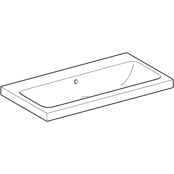 Geberit iCon Light Waschtisch 90x48cm ohne Hahnloch, mit Überlauf, weiß