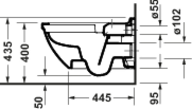 Duravit Starck 3 WWC Tiefsp., 620mm,Rimless verd.Befestigung, Weiß Hochglanz