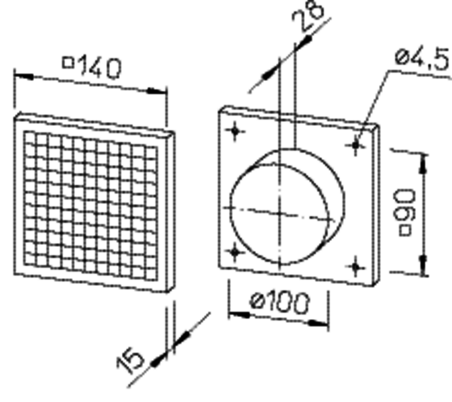 HELIOS Kunststoff-Lüftungsgitter G 100 90/100 mm weiss