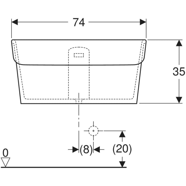 Geberit Publica Garda Mehrzweckbecken 74x35x58,5cm, mit Überlauf, weiß