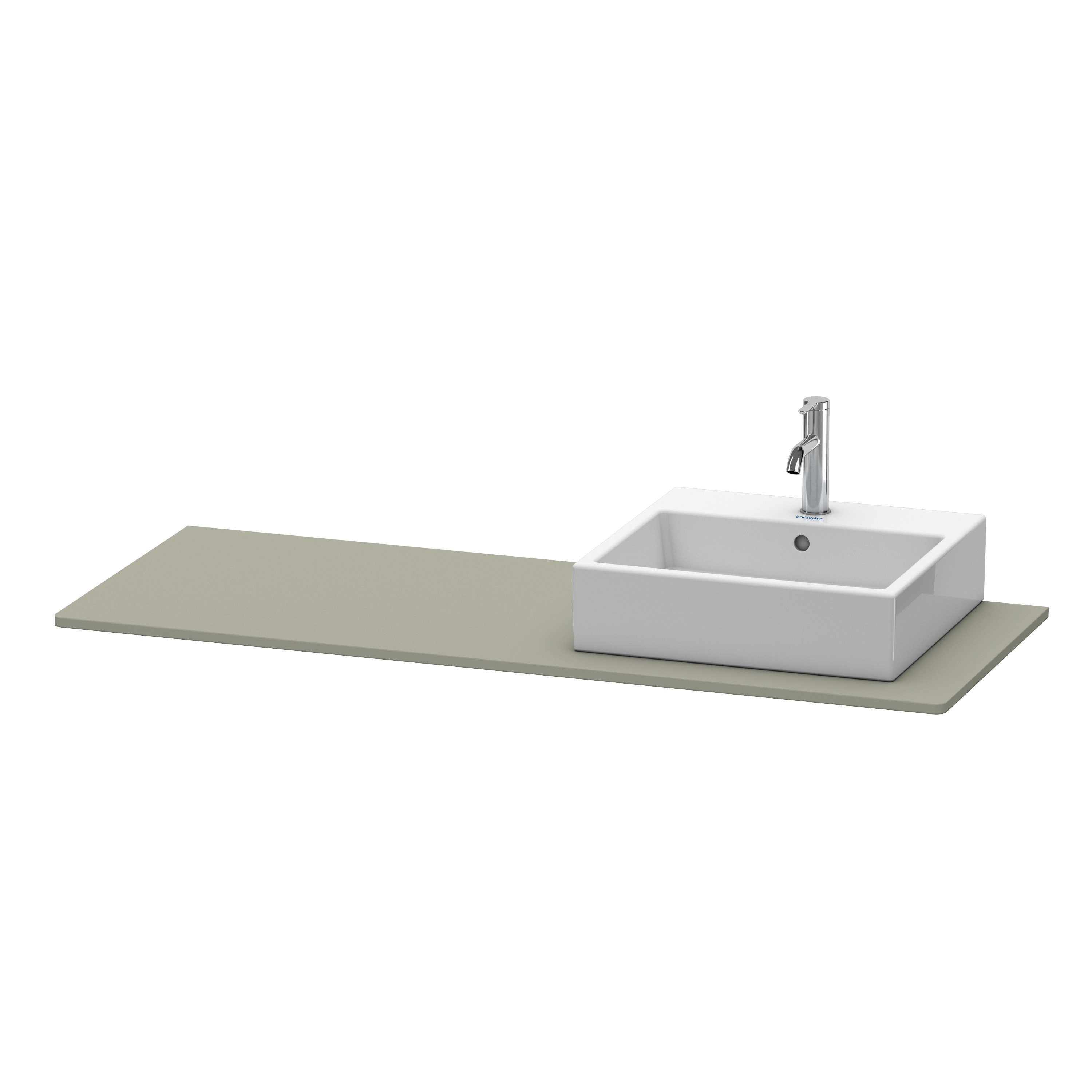 Duravit Konsole XSquare 16x1400x550mm mit 1 Ausschn., Steingrau Seidenmatt