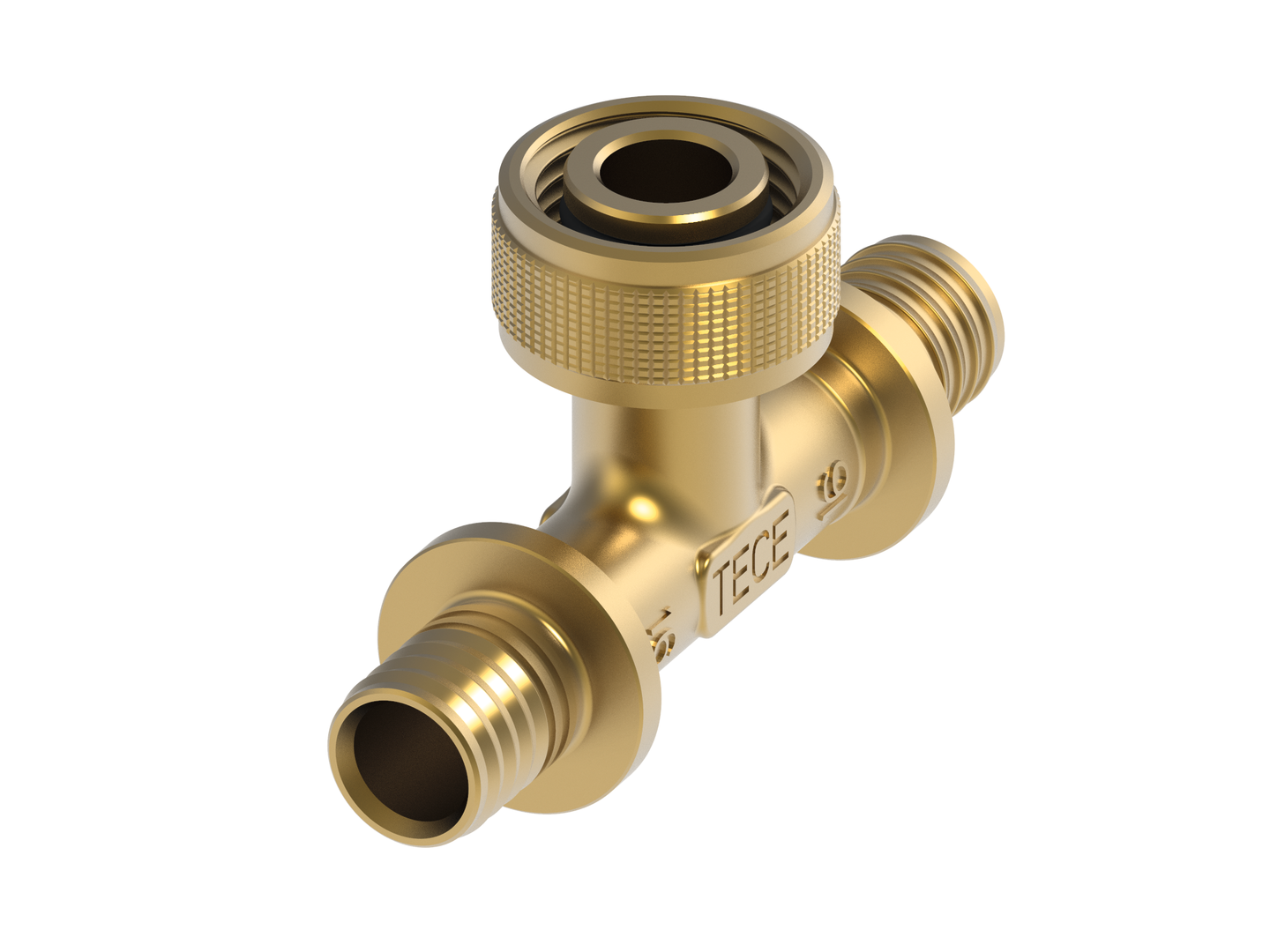 TECEflex Schnelladapter, T-Stück, Abgang, Si-Bronze 16 x 1/2" x 16