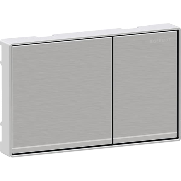 Geberit Omega60 BetPl., eckig, für 2-M-Sp. chrom gebürstet / chrom glänzend