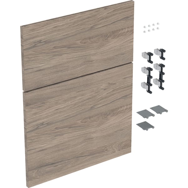 Geberit Schubladenfront Set für iCon Seitenschrank B:45cm, Nussbaum hickory