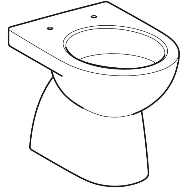Geberit Renova Stand-WC Tiefspüler, Abg.verti teilgeschl.Form, T:53cm, weiß