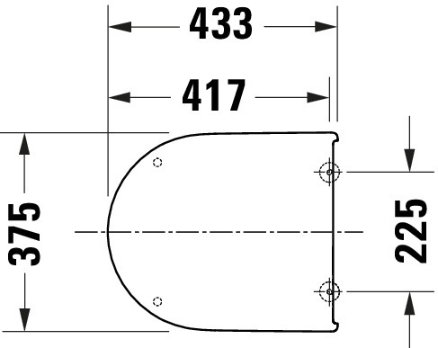 Duravit Univ.WC-Sitz D-shaped Tief 432mm Ülap Absenkaut. abnehmb. Scharn. Edelst. We