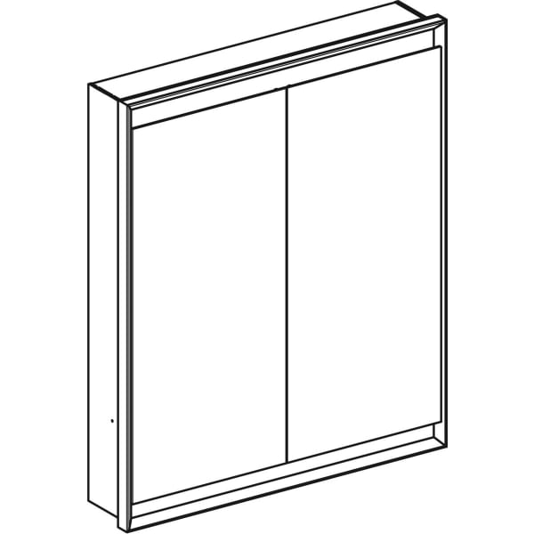 Geberit ONE Spiegelschrank mit ComfortLight 2 Türen, UP-Mont., 75x90x15cm, alu.