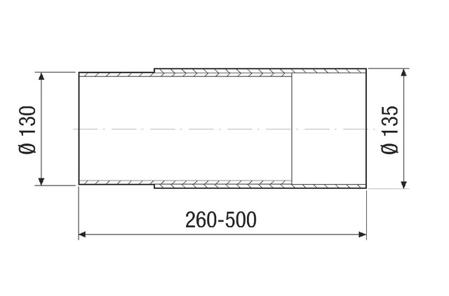 Maico Wandhülse WH 120 Kunststoff, ausziehbar, DN120