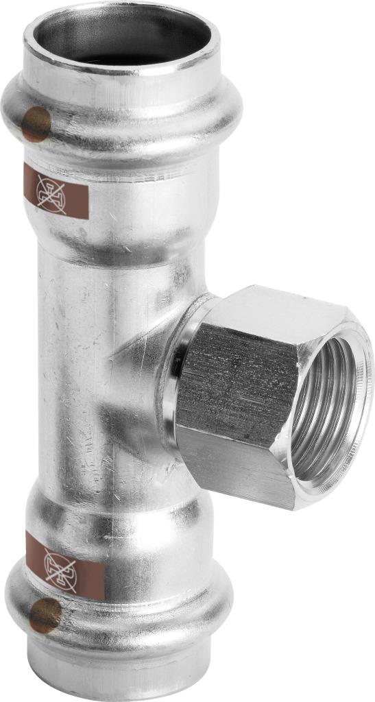Viega T-Stück mit SC Temponox 1717.2 in 15mmxRp1/2x15mm Stahl nichtrostend