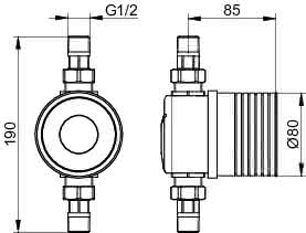 KEUCO Rohrunterbrecher Armaturenzub. 59949, mit verchromter Abdeckung (rund)