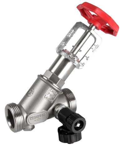KEMPER NIRO Edelstahl-Drosselventil mit Entleerventil, AG DN25