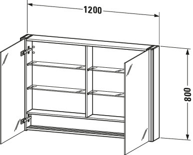 Duravit XSquare SPS 1200x155x800mm,Tü.L&R,Sen LED,DF,WPB,1SD T J,EEK D,3500K,Vw.,ws