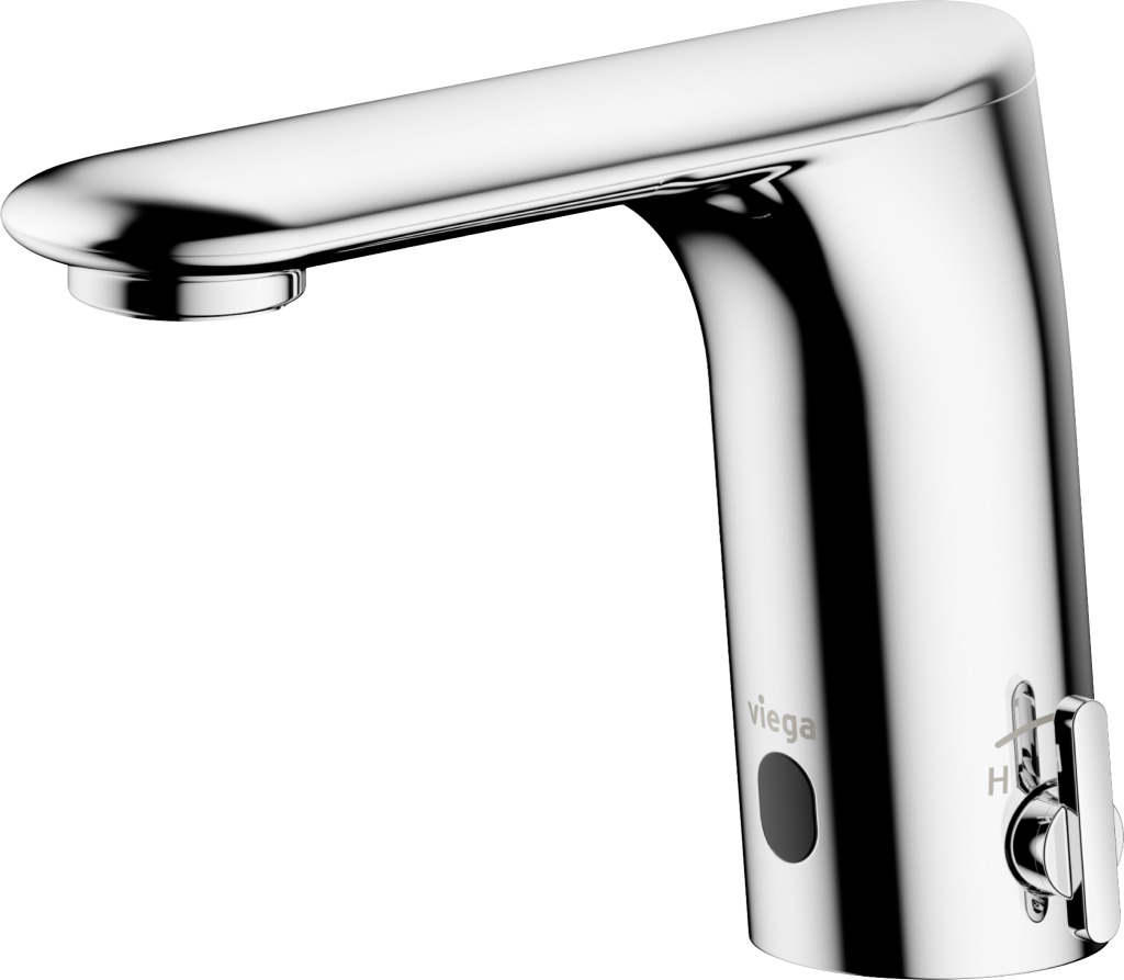 Viega Waschtischarmatur elektronisch 9121.6, warm und kalt, verchromt Viega Waschtischarmatur elektronisch 9121.6, warm und kalt, verchromt