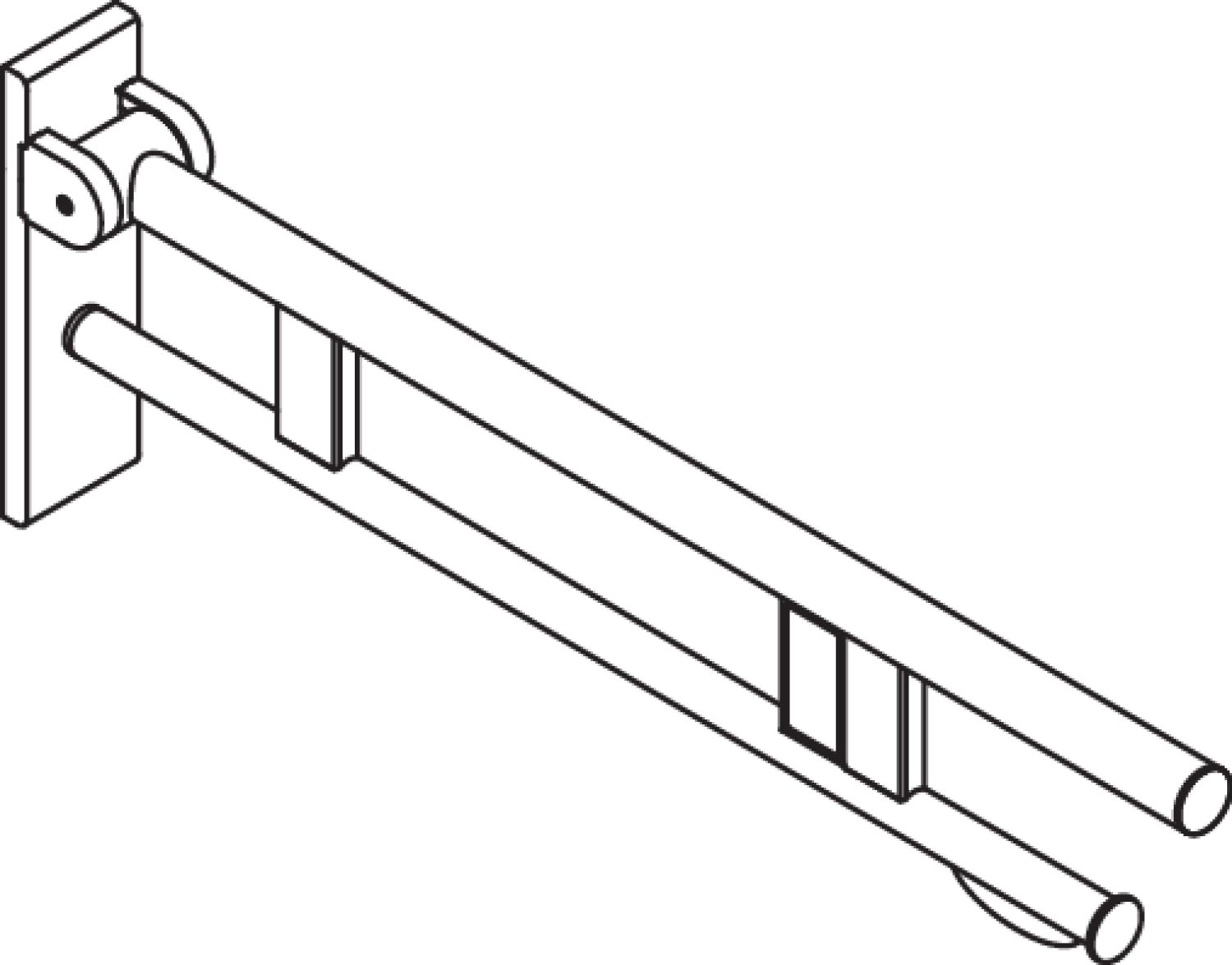 HEWI SK-Griff Duo (B), re, PRH, 750, (Funk),schliff