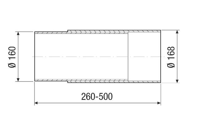 Maico Wandhülse WH 150 Kunststoff, ausziehbar, DN150