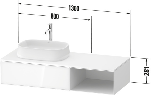 Duravit Konsolen-WTU wh Zencha 550x1300x281mm Eiche Schwarz/Graphit Superm 1 Ausz