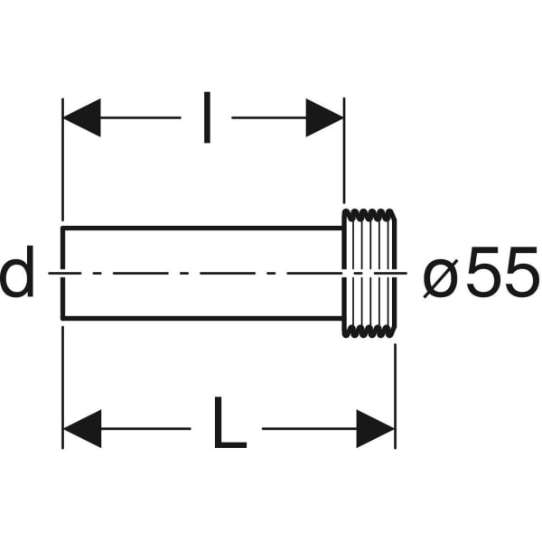 Geberit Spülbogenverlängerung mit Manschette d45