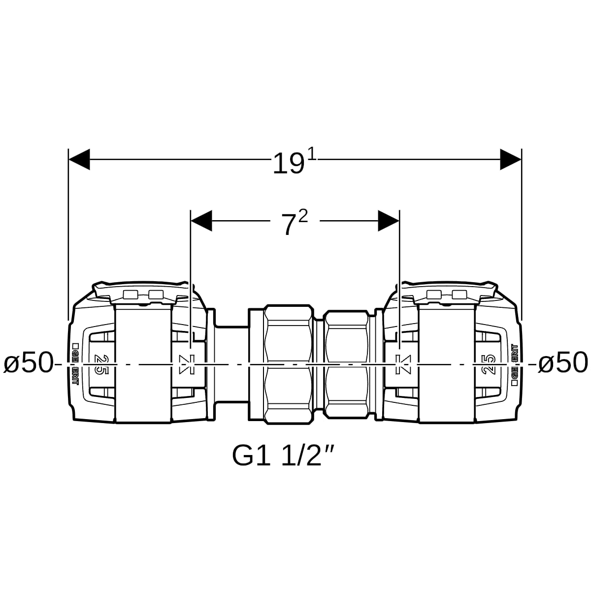 Geberit FlowFit Verschraubung SiBr, d50