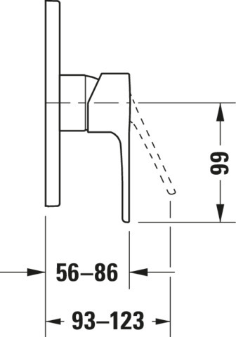 DU B1 Einhebel-Bidetmischer, 170x170x86, Anzahl Verbraucher: 1, Chrom