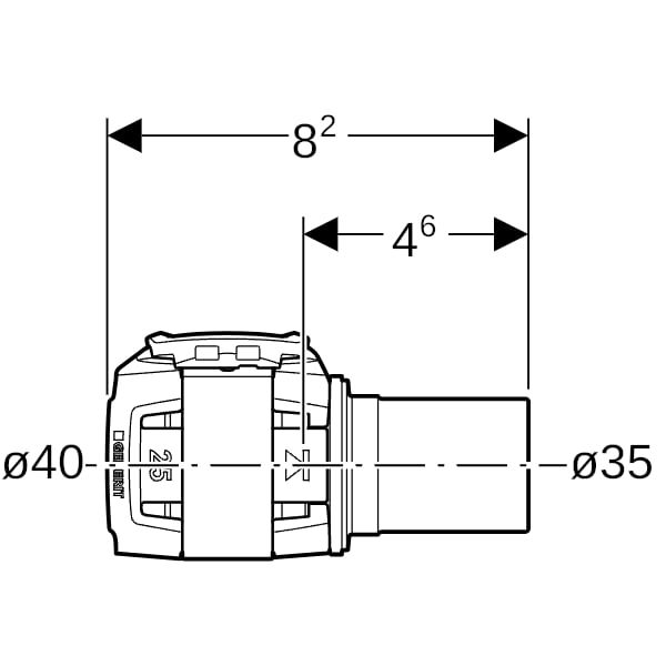 Geberit FlowFit Übergang auf Mapress m. Einschubende edst. d40-d35