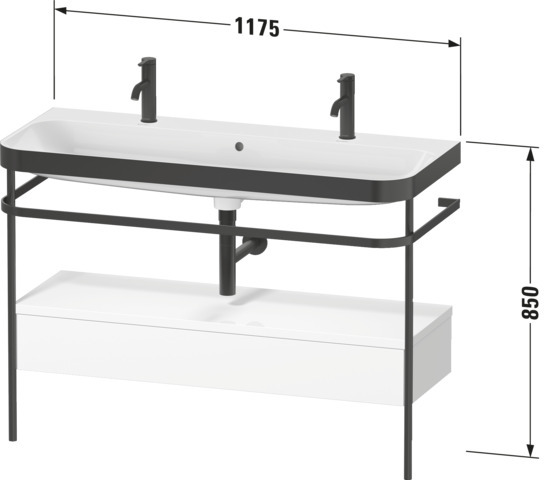 Duravit Metallko. u. SK bdst.m.HD2 Plus 850x1175x490,Weiß Hochglanz