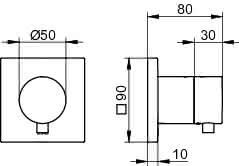 KEUCO 2-Wege Umstellv. IXMO Comfort 59556, eckig, verchromt