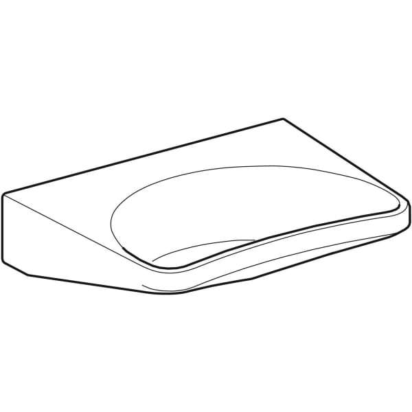 Geberit Paracelsus Waschtisch barrierefrei 64x49cm, o. Hl., o. Ül., weiß, KeraTect
