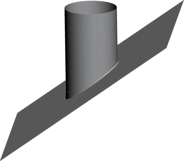 Wolf Dachpfanne DN225 40-45Gr mit flexibler Bleischürze, Edelstahl Wolf Dachpfanne DN225 40-45Gr mit flexibler Bleischürze, Edelstahl