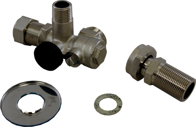 Wolf Eckwartungshahn 3/4" m. KFE-Hahn m. Sicherheitsventil 1/2" für Unterputz