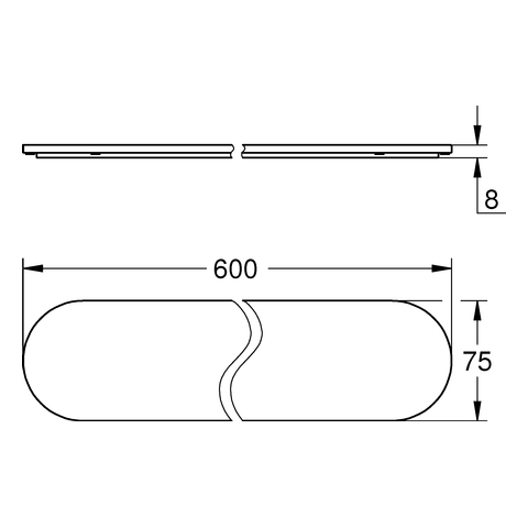 GROHE Glasablage Selection 41057 für Halter 41056 weißglas