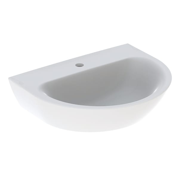 Geberit Renova Waschtisch, 60x48cm m. Hl. mittig, o. Ül., weiß, KeraTect