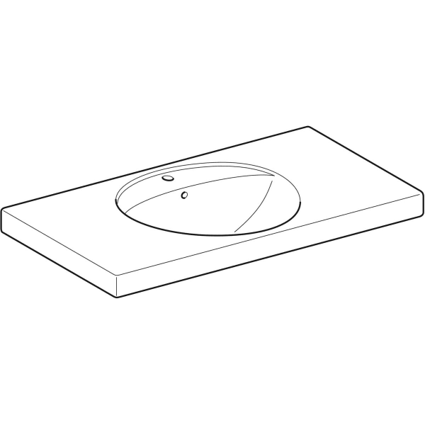 Geberit Preciosa Waschtisch mit Ablagefläche 100x55cm, m. Hl., m. Ül., weiß, KeraTect