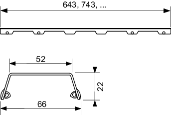 TECEdrainline Designrost "steel II", Edelstahl gebürstet, 1200 mm