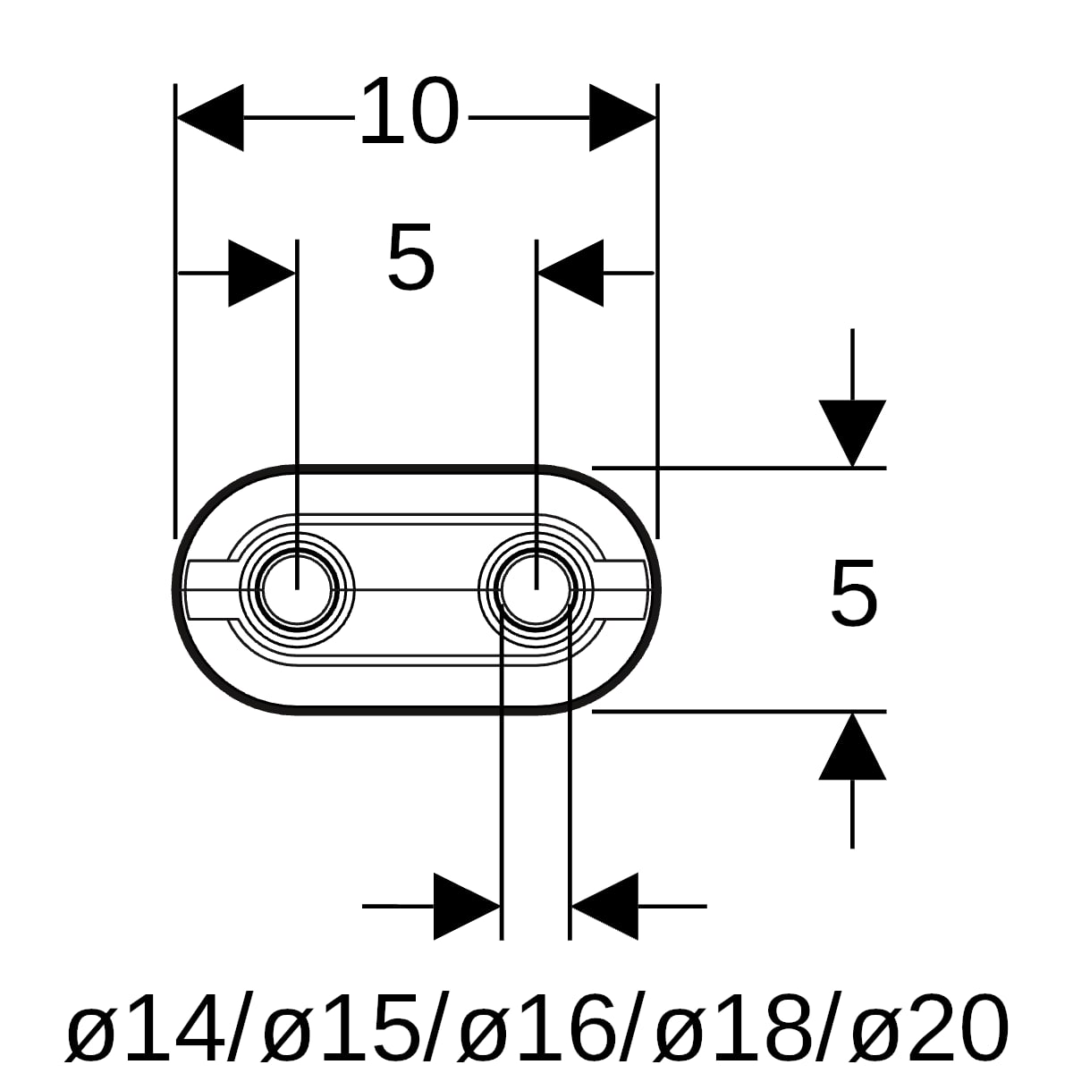 Geberit Doppelrosette d15-20