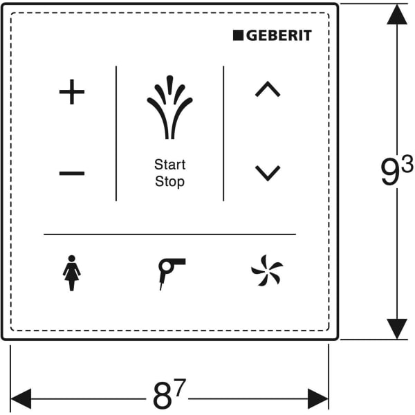 Geberit Wandbedienpanel für Geberit AquaClean weiß / Glas